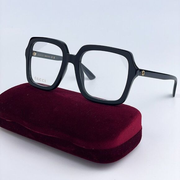 NEW Gucci GG1318O 001 Black Square Women Eyeglasses